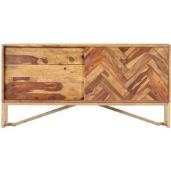 Topdeal Buffet 118 X 30 X 60 Cm Bois Massif De Sesham -Buffet et enfilade Soldes 52086240 5