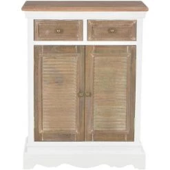 Topdeal Buffet Blanc 60 X 30 X 80 Cm Bois Massif -Buffet et enfilade Soldes 52088325 4