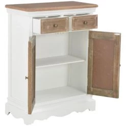 Topdeal Buffet Blanc 60 X 30 X 80 Cm Bois Massif -Buffet et enfilade Soldes 52088325 5