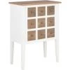 Topdeal Buffet Blanc 54 X 30 X 80 Cm Bois Massif