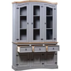 Topdeal Buffet Et Vaisselier Pin Mexicain Gamme Corona Gris 7 Topdeal Buffet Et Vaisselier Pin Mexicain Gamme Corona Gris -Buffet et enfilade Soldes 52089084 3