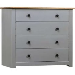 Topdeal Armoire Latérale Gris 80x40x73 Cm Pin Assortiment Panama