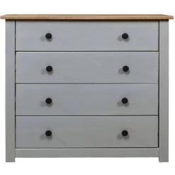 Topdeal Armoire Latérale Gris 80x40x73 Cm Pin Assortiment Panama -Buffet et enfilade Soldes 52089087 3