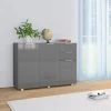 Topdeal Buffet Gris Brillant 107 X 35 X 76 Cm