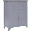 Topdeal Armoire Latérale Gris 60x30x75 Cm Bois De Paulownia