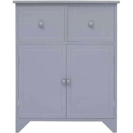 Topdeal Armoire Latérale Gris 60x30x75 Cm Bois De Paulownia 3 Topdeal Armoire Latérale Gris 60x30x75 Cm Bois De Paulownia – Image 3