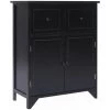 Topdeal Armoire Latérale Noir 60x30x75 Cm Bois De Paulownia