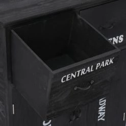 Topdeal Armoire Latérale Noir 60x30x75 Cm Bois De Paulownia -Buffet et enfilade Soldes 52089579 3