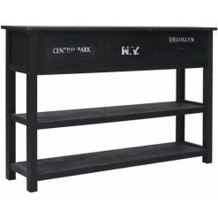 Topdeal Buffet Noir 115 X 30 X 76 Cm Bois