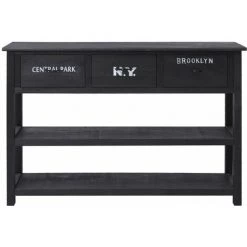 Topdeal Buffet Noir 115 X 30 X 76 Cm Bois -Buffet et enfilade Soldes 52089618 4