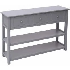Topdeal Buffet Gris 115 X 30 X 76 Cm Bois -Buffet et enfilade Soldes 52089619 3