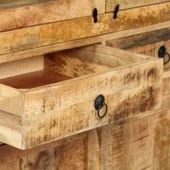 Topdeal Buffet 100 X 40 X 175 Cm Bois De Manguier Massif VDFF13330_FR -Buffet et enfilade Soldes 52094843 3