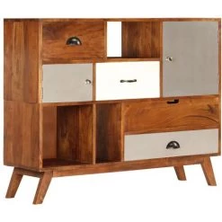 Topdeal Buffet 115x35x86 Cm Bois Solide D'acacia VDFF13787_FR