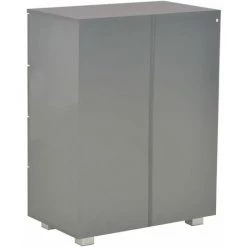 Topdeal Buffet Gris Brillant 60 X 35 X 76 Cm Aggloméré VDFF24405_FR -Buffet et enfilade Soldes 52095719 5