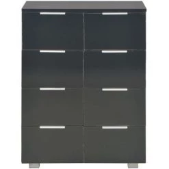 Topdeal Buffet Noir Brillant 60 X 35 X 76 Cm Aggloméré VDFF24404_FR -Buffet et enfilade Soldes 52095720 4