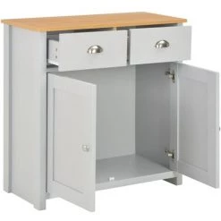 Topdeal Buffet Gris 79 X 35 X 81 Cm VDFF24433_FR -Buffet et enfilade Soldes 52095726 3