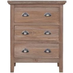 Topdeal Buffet Avec 3 Tiroirs 60x30x75 Cm Bois De Teck Massif FF288293_FR -Buffet et enfilade Soldes 52096264 4