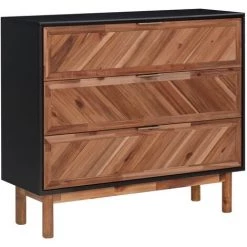 Topdeal Buffet 90x33,5x80 Cm Bois D'acacia Solide Et MDF FF289906_FR