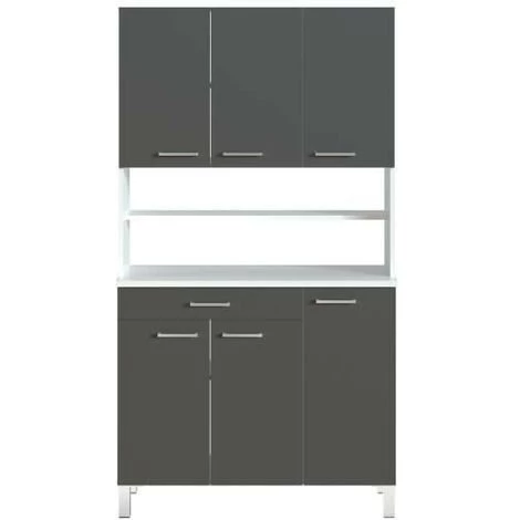 AUTRES TACOMA Buffet De Cuisine L 100 Cm - Gris Mat 3 AUTRES TACOMA Buffet De Cuisine L 100 Cm - Gris Mat – Image 3