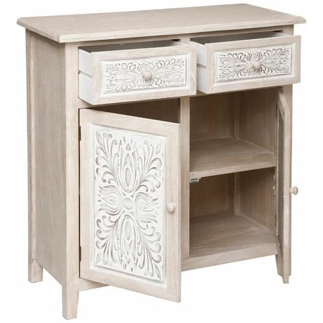 ATMOSPHERA Buffet Pratique Et élégant Avec 2 Portes En Bois Blanc L. 80 X P. 34.5 X H. 85 Cm - 0 2 ATMOSPHERA Buffet Pratique Et élégant Avec 2 Portes En Bois Blanc L. 80 X P. 34.5 X H. 85 Cm - 0 – Image 2