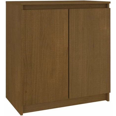 Armoire Latérale 60x36x65 Cm Bois De Pin Massif Marron Miel VidaXL 2 Armoire Latérale 60x36x65 Cm Bois De Pin Massif Marron Miel VidaXL – Image 2