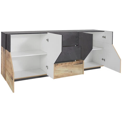 AHD AMAZING HOME DESIGN Meuble De Cuisine 220x40cm Meuble Salon 4 Portes 3 Tiroirs Mavis Report 4 AHD AMAZING HOME DESIGN Meuble De Cuisine 220x40cm Meuble Salon 4 Portes 3 Tiroirs Mavis Report – Image 4