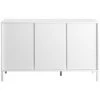 MILIBOO Buffet Design 3 Portes Blanc Laqué Pieds Métal Blanc L137 Cm MIKY - Blanc Laqué Laqué