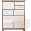 MOBILI REBECCA Rebecca Mobili Commode Armoire Gris Blanc Shabby 2 Portes 5 Tiroirs 77x60x30