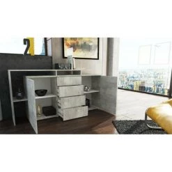 HCONFORTXL FR Buffet Commode Led IRUS Aspect -Buffet et enfilade Soldes 52950700 2