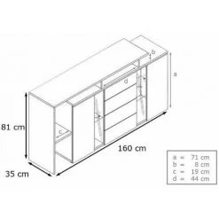 HCONFORTXL FR Buffet Commode Led IRUS Aspect -Buffet et enfilade Soldes 52950700 3
