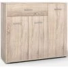 COSTWAY Buffet De Cuisine Commode Meuble De Rangement Avec 1 Tiroir Et 3 Portes En MDF 90 X 29 X 82 CM (L X L X H) Commode Blanc