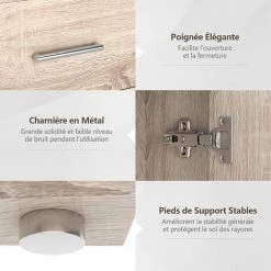 COSTWAY Buffet De Cuisine Commode Meuble De Rangement Avec 1 Tiroir Et 3 Portes En MDF 90 X 29 X 82 CM (L X L X H) Commode Blanc 7 COSTWAY Buffet De Cuisine Commode Meuble De Rangement Avec 1 Tiroir Et 3 Portes En MDF 90 X 29 X 82 CM (L X L X H) Commode Blanc -Buffet et enfilade Soldes 53053702 3