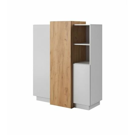 Buffets BOBOCHIC - Buffet Haut 3 Portes 110 Cm SIERRO - Blanc Et Chêne 1 Buffets BOBOCHIC - Buffet Haut 3 Portes 110 Cm SIERRO - Blanc Et Chêne