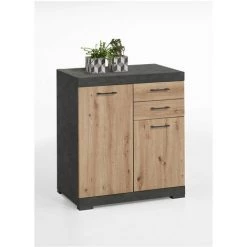 Commode Avec 2 Portes Et 2 Tiroirs - Bristol - Calicosy - Chêne Artisan - Chêne Artisan 4 Commode Avec 2 Portes Et 2 Tiroirs - Bristol - Calicosy - Chêne Artisan - Chêne Artisan -Buffet et enfilade Soldes 53108947 2