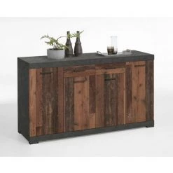 Buffet 2 Tiroirs 4 Portes L160 Cm - Bristol - Calicosy - Chêne Vintage - Chêne Vintage -Buffet et enfilade Soldes 53108953 2