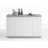 Buffet 4 Portes 2 Tiroirs L160 X H109cm - Bristol - Calicosy - Gris Béton - Gris Béton