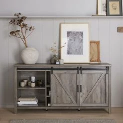 ALICE'S HOME Buffet En Décor Bois Gris 160x39x80cm - Galant - 4 étagères. 7 Compartiments De Rangement - Bois Gris 7 ALICE'S HOME Buffet En Décor Bois Gris 160x39x80cm - Galant - 4 étagères. 7 Compartiments De Rangement - Bois Gris -Buffet et enfilade Soldes 53302536 3