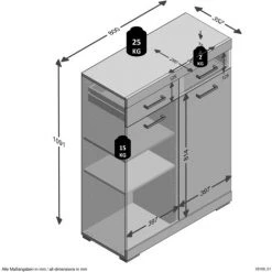 Commode De Rangement 2 Portes 2 Tiroirs - Bristol - Calicosy - Chêne Artisan -Buffet et enfilade Soldes 53484666 3