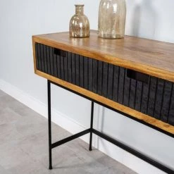 DIMEHOUSE Felix Coiffeuse Industrielle Bois 135x80 Cm - Noir, Brun 7 DIMEHOUSE Felix Coiffeuse Industrielle Bois 135x80 Cm - Noir, Brun -Buffet et enfilade Soldes 53547780 3
