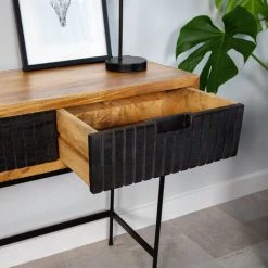 DIMEHOUSE Felix Coiffeuse Industrielle Bois 135x80 Cm - Noir, Brun 8 DIMEHOUSE Felix Coiffeuse Industrielle Bois 135x80 Cm - Noir, Brun -Buffet et enfilade Soldes 53547780 4