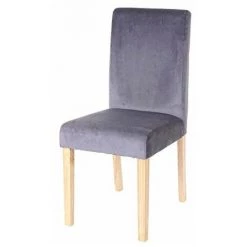 NOVA Set 4 Chaises Pour Salle à Manger Assis En Velours Avec Pieds En Bois Massif Couleur : Gris 7 NOVA Set 4 Chaises Pour Salle à Manger Assis En Velours Avec Pieds En Bois Massif Couleur : Gris -Buffet et enfilade Soldes 53576366 3