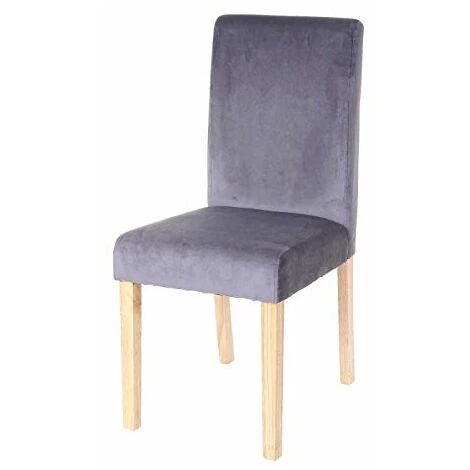 NOVA Set 4 Chaises Pour Salle à Manger Assis En Velours Avec Pieds En Bois Massif Couleur : Gris 3 NOVA Set 4 Chaises Pour Salle à Manger Assis En Velours Avec Pieds En Bois Massif Couleur : Gris – Image 3