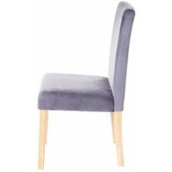 NOVA Set 4 Chaises Pour Salle à Manger Assis En Velours Avec Pieds En Bois Massif Couleur : Gris 8 NOVA Set 4 Chaises Pour Salle à Manger Assis En Velours Avec Pieds En Bois Massif Couleur : Gris -Buffet et enfilade Soldes 53576366 4
