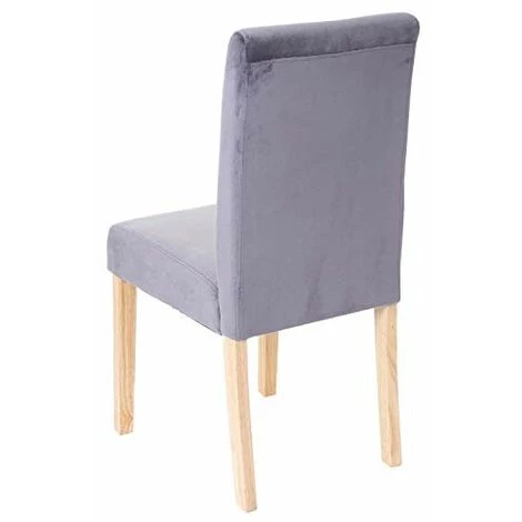 NOVA Set 4 Chaises Pour Salle à Manger Assis En Velours Avec Pieds En Bois Massif Couleur : Gris 5 NOVA Set 4 Chaises Pour Salle à Manger Assis En Velours Avec Pieds En Bois Massif Couleur : Gris – Image 5