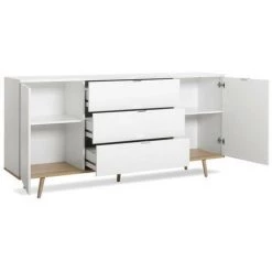 LES TENDANCES GÖTEBORG Buffet Bas - Style Scandinave - Décor Chene Et Blanc - L 180 Cm 9 LES TENDANCES GÖTEBORG Buffet Bas - Style Scandinave - Décor Chene Et Blanc - L 180 Cm -Buffet et enfilade Soldes 53764914 5