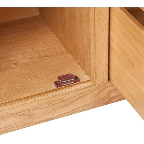 LITZEE Buffet Avec 3 Tiroirs 110 X 33,5 X 70 Cm Bois De Chêne Massif # 5 LITZEE Buffet Avec 3 Tiroirs 110 X 33,5 X 70 Cm Bois De Chêne Massif # – Image 5