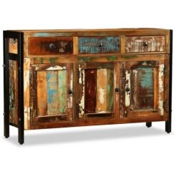 LITZEE Buffet Bois De Récupération Massif 120 X 35 X 76 Cm # -Buffet et enfilade Soldes 53765975 3
