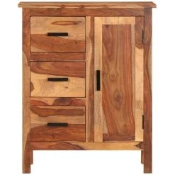 LITZEE Buffet 65 X 30 X 80 Cm Bois Solide De Sesham # -Buffet et enfilade Soldes 53766040 3