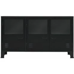 LITZEE Buffet Métal De Style Industriel 120 X 35 X 70 Cm Noir # 7 LITZEE Buffet Métal De Style Industriel 120 X 35 X 70 Cm Noir # -Buffet et enfilade Soldes 53766042 3