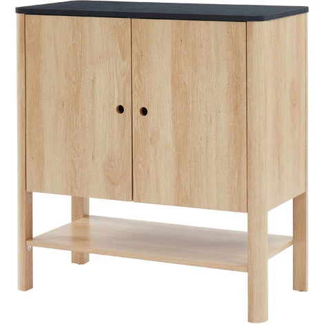 BAïTA Buffet JAPENDI Effet Chêne Et Gris Anthracite 80cm - Bois 3 BAïTA Buffet JAPENDI Effet Chêne Et Gris Anthracite 80cm - Bois – Image 3